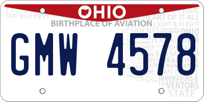 OH license plate GMW4578