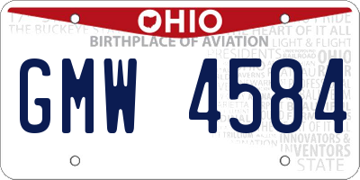 OH license plate GMW4584
