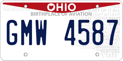 OH license plate GMW4587