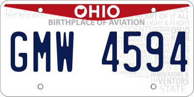 OH license plate GMW4594