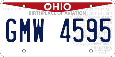 OH license plate GMW4595