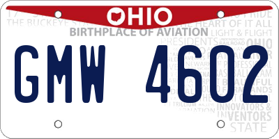 OH license plate GMW4602