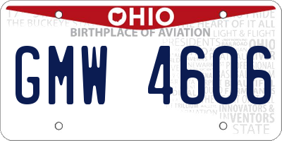 OH license plate GMW4606