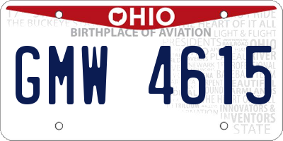 OH license plate GMW4615