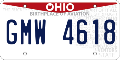 OH license plate GMW4618