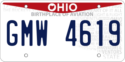 OH license plate GMW4619