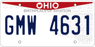 OH license plate GMW4631
