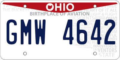 OH license plate GMW4642