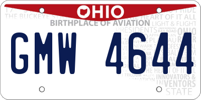 OH license plate GMW4644