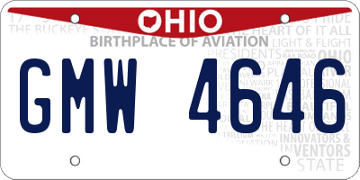 OH license plate GMW4646