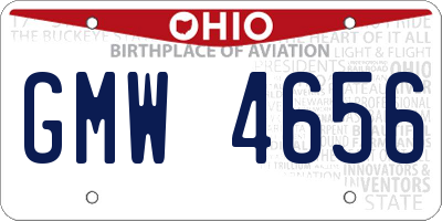 OH license plate GMW4656