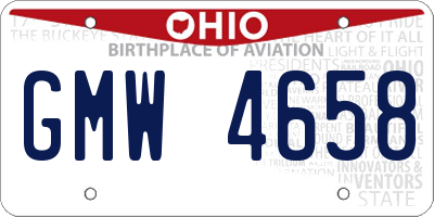 OH license plate GMW4658