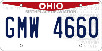 OH license plate GMW4660