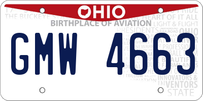 OH license plate GMW4663