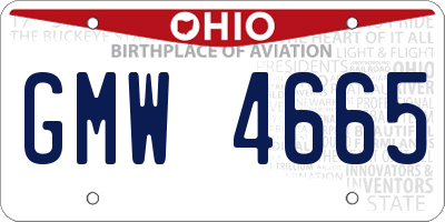 OH license plate GMW4665