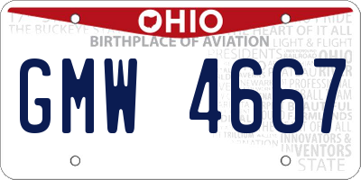 OH license plate GMW4667