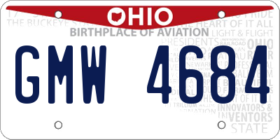 OH license plate GMW4684
