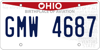 OH license plate GMW4687