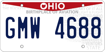 OH license plate GMW4688