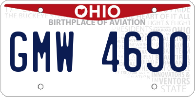 OH license plate GMW4690