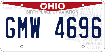 OH license plate GMW4696