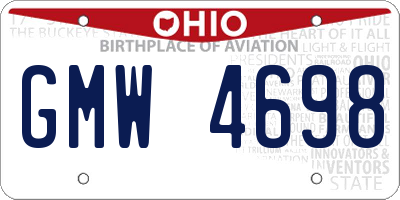 OH license plate GMW4698