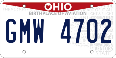 OH license plate GMW4702