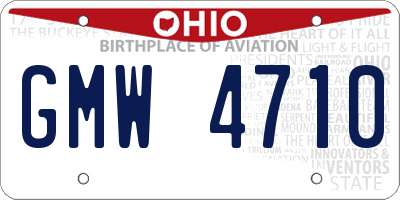 OH license plate GMW4710