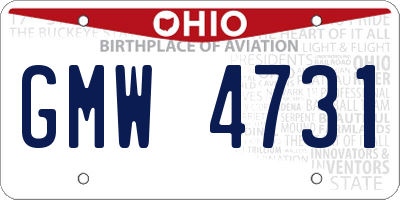 OH license plate GMW4731
