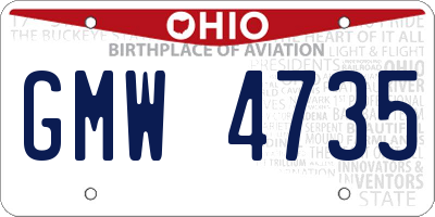 OH license plate GMW4735