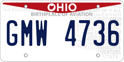 OH license plate GMW4736