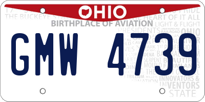 OH license plate GMW4739