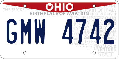 OH license plate GMW4742