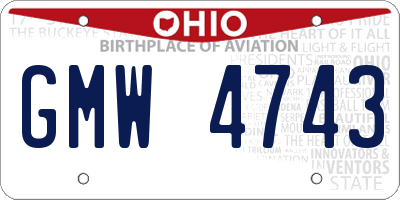 OH license plate GMW4743