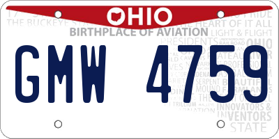 OH license plate GMW4759