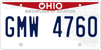 OH license plate GMW4760