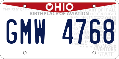 OH license plate GMW4768