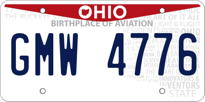 OH license plate GMW4776