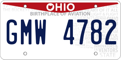 OH license plate GMW4782