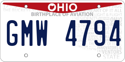 OH license plate GMW4794