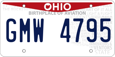 OH license plate GMW4795