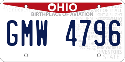 OH license plate GMW4796