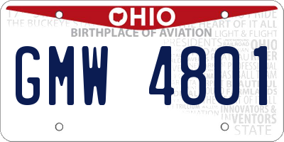 OH license plate GMW4801