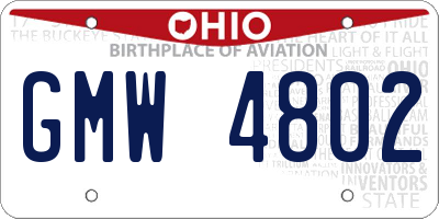 OH license plate GMW4802