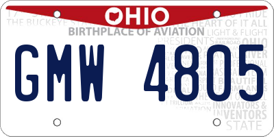 OH license plate GMW4805
