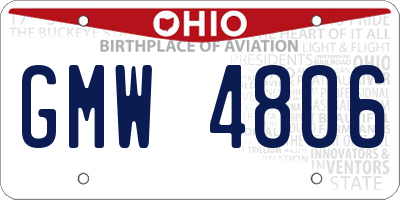 OH license plate GMW4806
