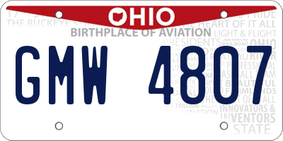 OH license plate GMW4807