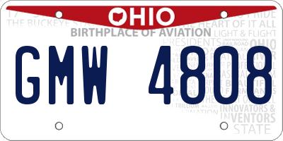 OH license plate GMW4808