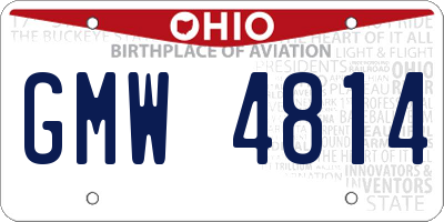 OH license plate GMW4814
