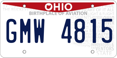 OH license plate GMW4815